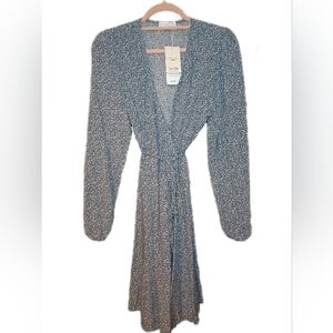 Mango / MNG - Blue Floral Full Wrap Dress